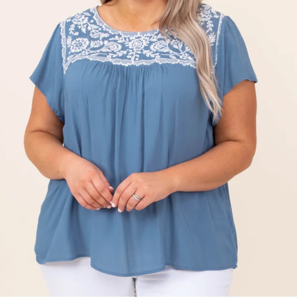 Floral Embroidered Flowy Top